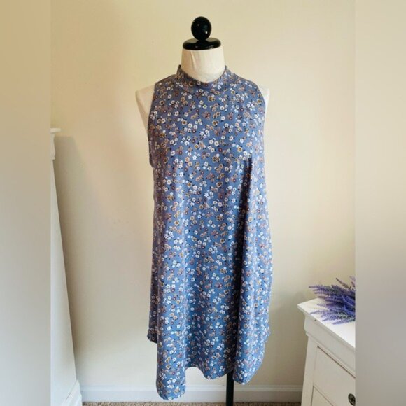 Earthbound Trading Co. Sleeveless Mock Neck Floral Dress Size L - Picture 7 of 8